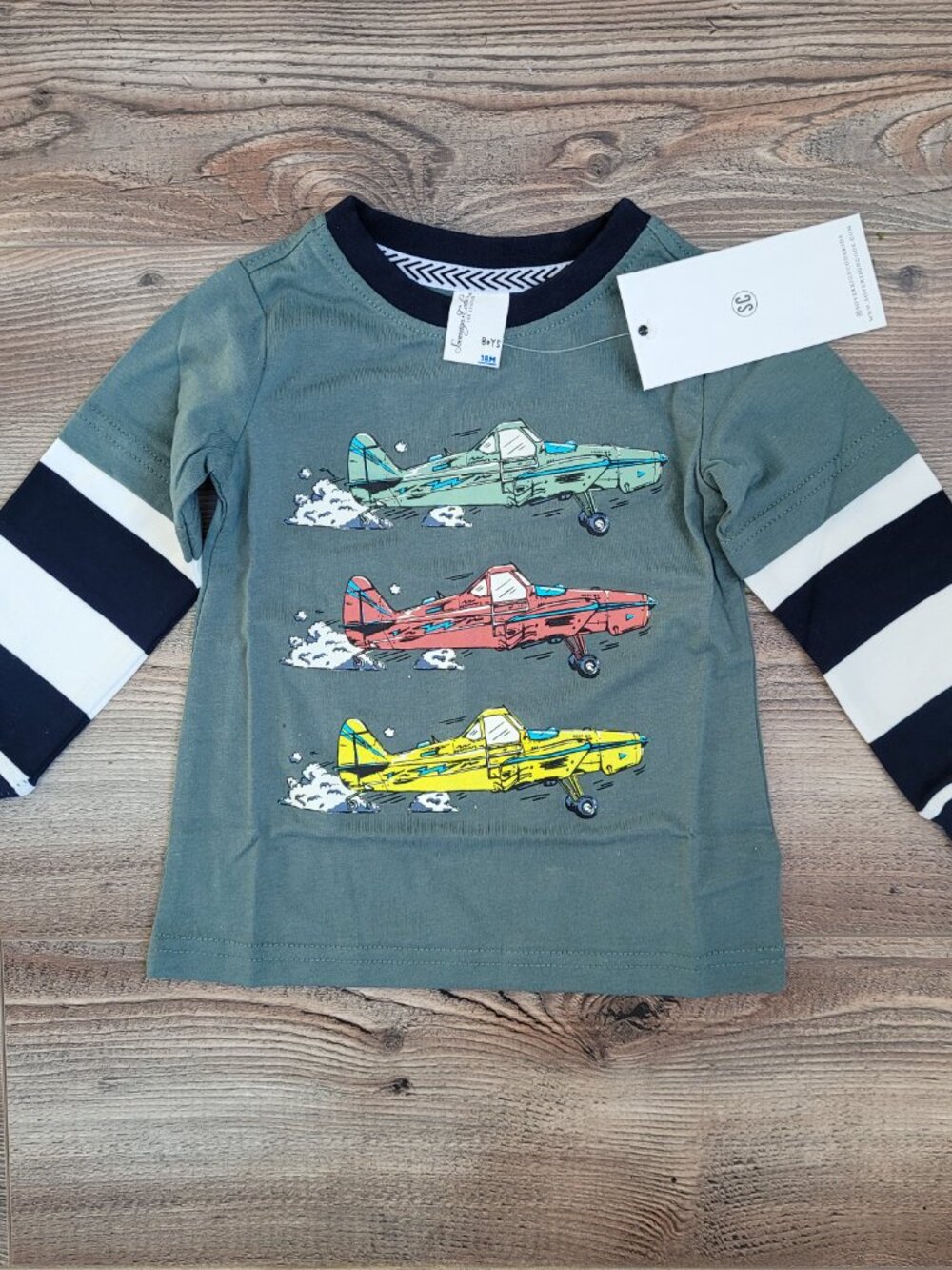 Sovereign Code Kids Long Sleeve Graphic Tee in Blue & White
